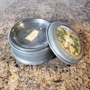 Vintage 1960s Music Box, Aluminum Powder Box, Made In Switzerland, Working!